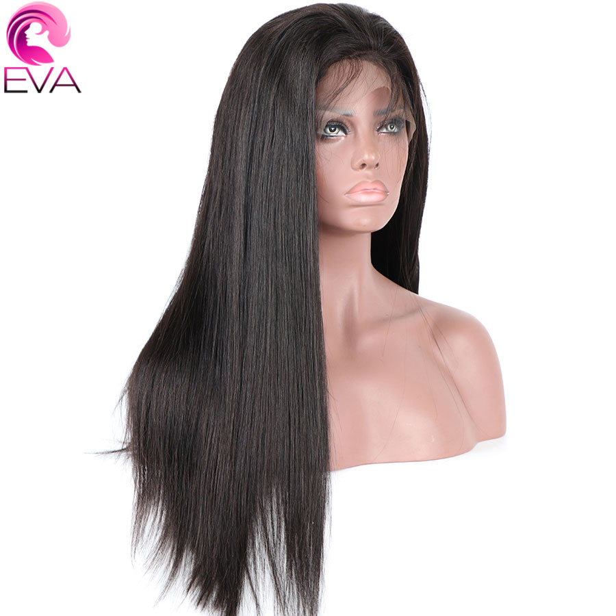 Eva 스트레이트 풀 레이스 인간의 머리카락 가발은 아기 머리카락으로 뽑아 냈다 Glueless Full Lace Wigs 표백 된 매듭 브라질 레미 헤어 가발